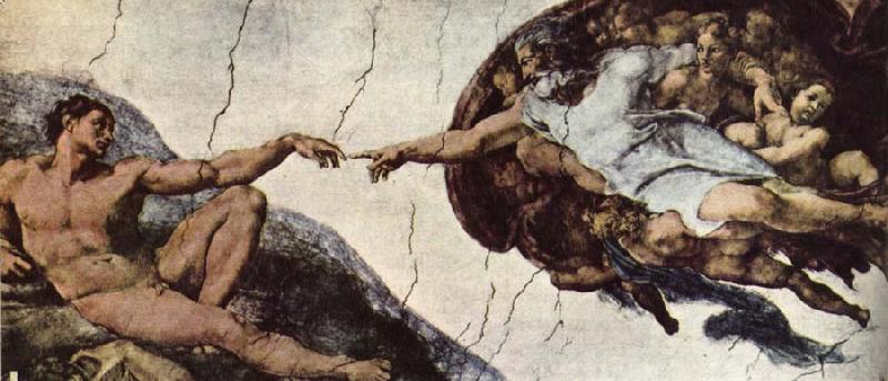 unknow artist Adams creation of Michelangelo Sweden oil painting art